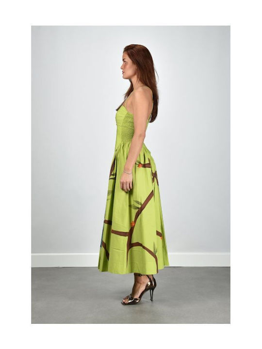 Summer Maxi Dress Bird Print