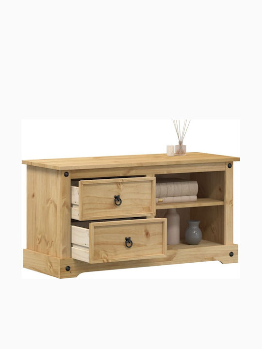 TV-Ständer Corona aus Massivholz Braune M100xT40xH52cm
