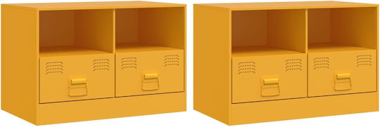 Шкаф за телевизор Метален Mustard Yellow Д134xШ39xВ44см
