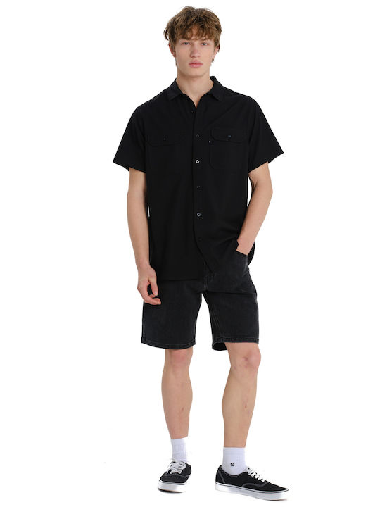 Short Sleeve Shirt in Regular Fit Black