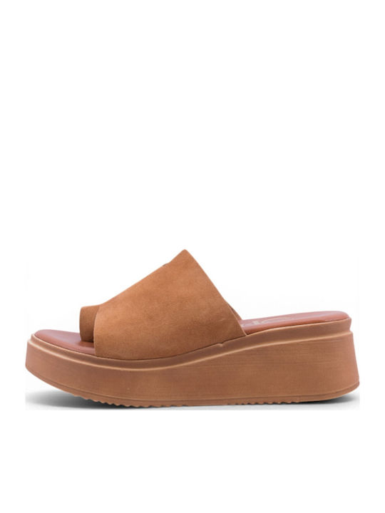Summer Women's Platform Shoes in Brown Slipper Style