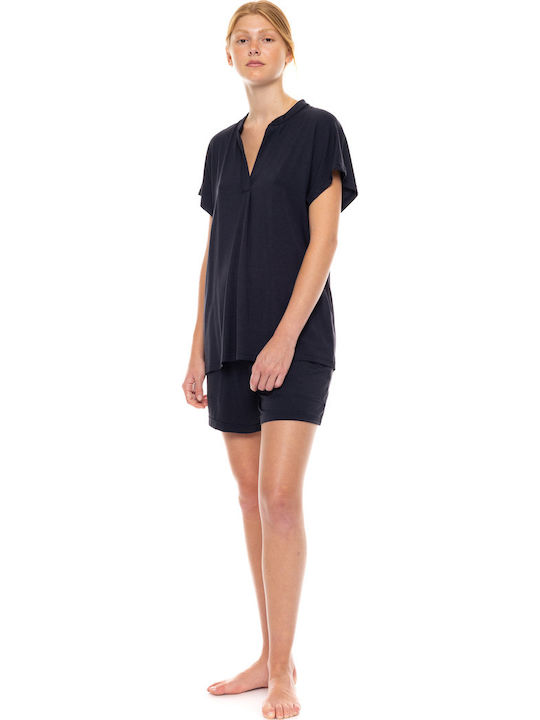 Pink Label Sommerlicher Damen-Schlafanzug mit Shorts Peach Pink
