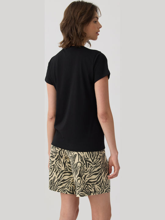 Minerva Summer Women's Cotton Pyjama Set Black