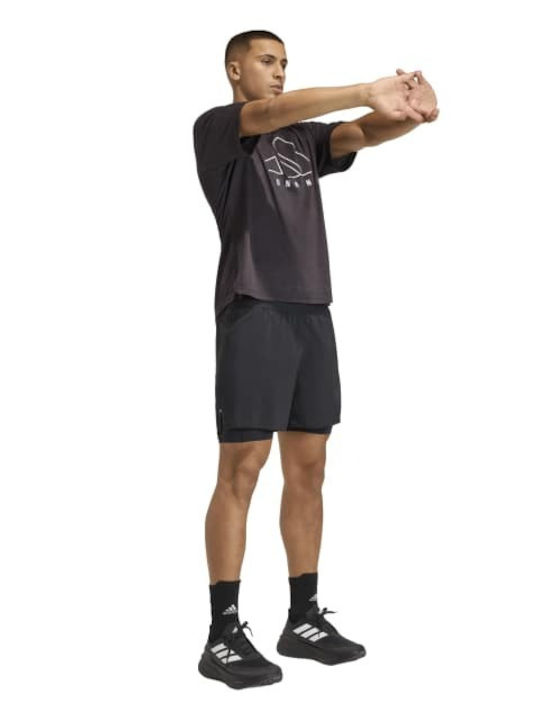 Essentials 2-in-1 Sport Herren Shorts Schwarz