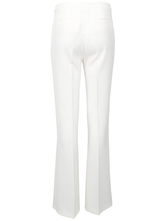 Women's Crepe Flared Trousers White