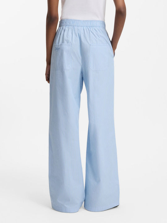 Hugo Γυναικείο Υφασμάτινο Παντελόνι White/blue
