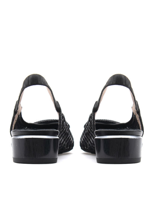 Leder Spitze Zehen Pumps mit Hochem Absatz Schwarz