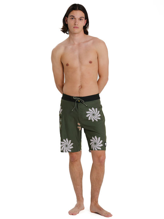Costum De Baie Bărbați Bermude Verzi Cu Model