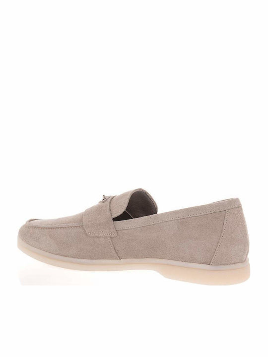 Komis & Komis Leather Women's Loafers in Beige Colour