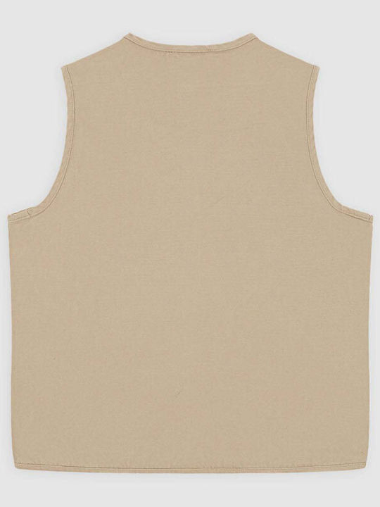 Canvas Beidseitiges Ärmelloses Jacke Desert Sand