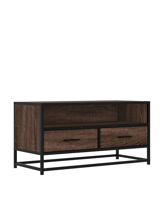 TV Stand Made of Metal and Brown Oak M80xD34.5xH40cm