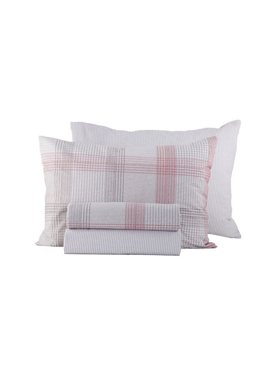 Nef-Nef Homeware Sheet Sets Queen 240x270cm. Bradford Coral 4pcs