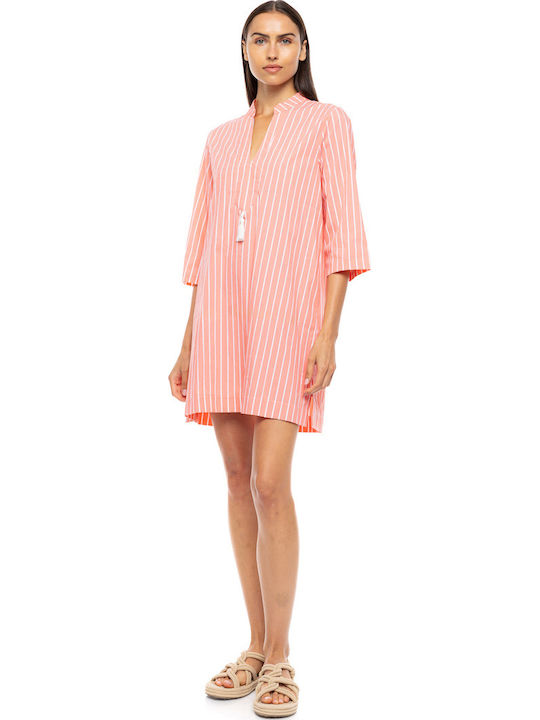 Pink Label Damenkaftan Für Strand Peach Pink