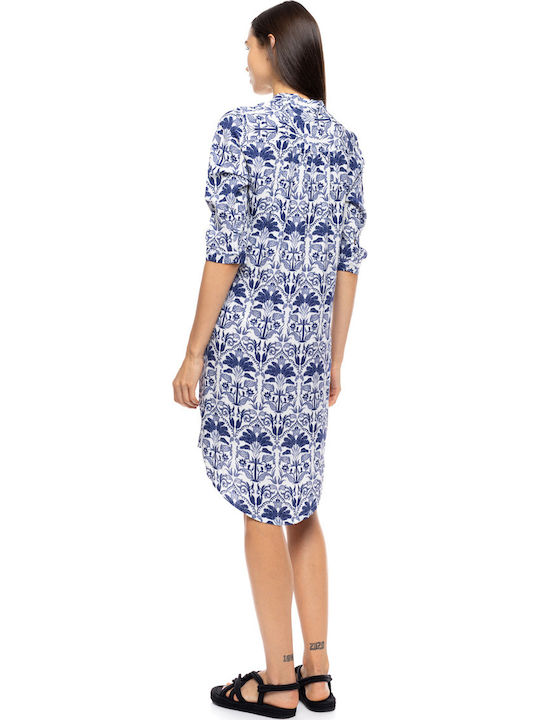 Pink Label Damenkaftan Damenbademode Beachwear Blau Tropisch