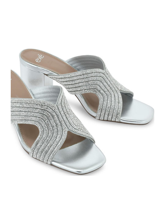 Damen Sandalen mit Strass Silber