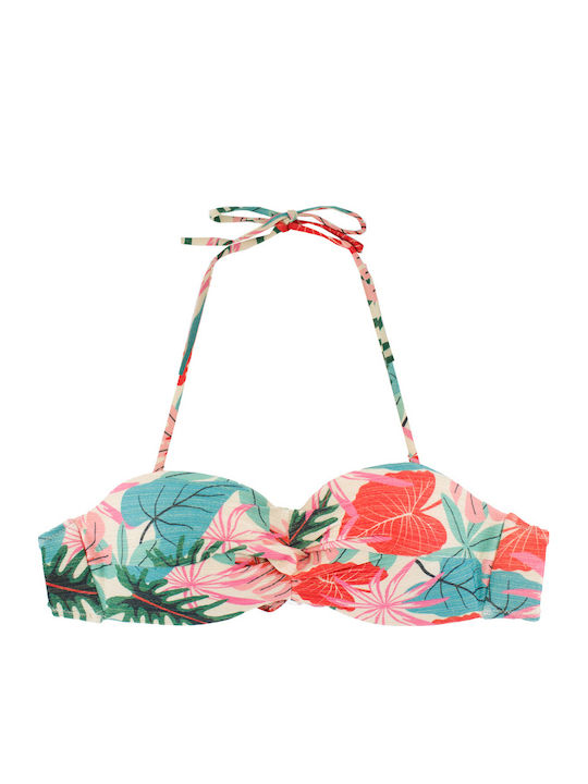 Γυναικείο Μαγιό Bikini Push-up Μπανέλα Lurex Glam Μπεζ Κοραλί