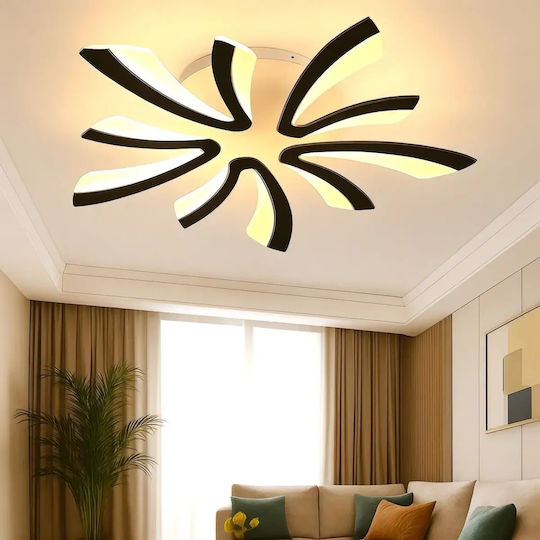 Stewehome Moderne Deckenleuchte Schwarze Integrierte LED Fünffach Dreifarbige 65x15cm Stewehome Moderne Deckenleuchte Schwarze Integrierte LED Fünffach Dreifarbige 65x15cm