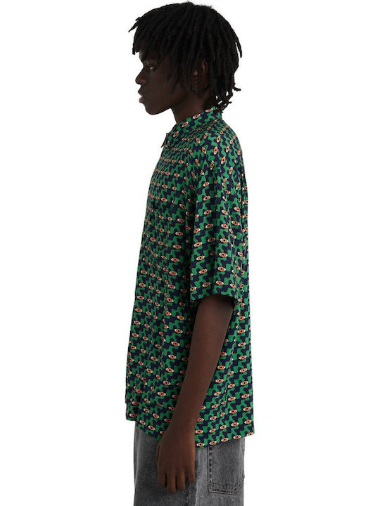 Resort Short Sleeve Shirt in Wide Fit Green