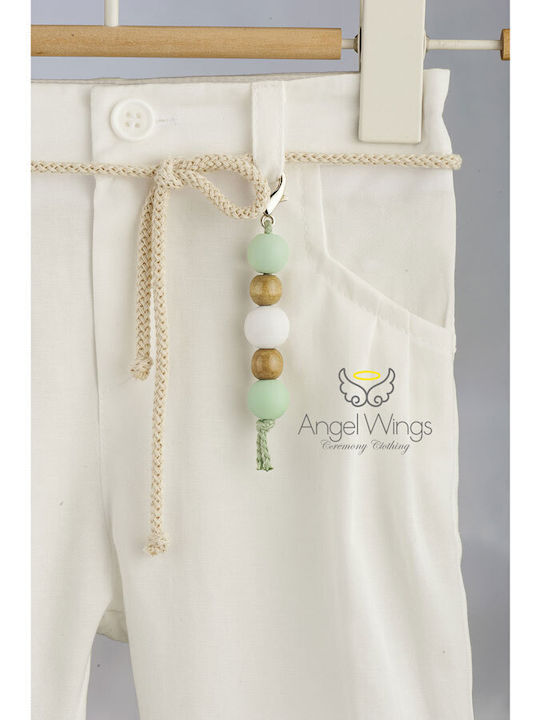 Angel Wings Baptism Suit for Boy Beige
