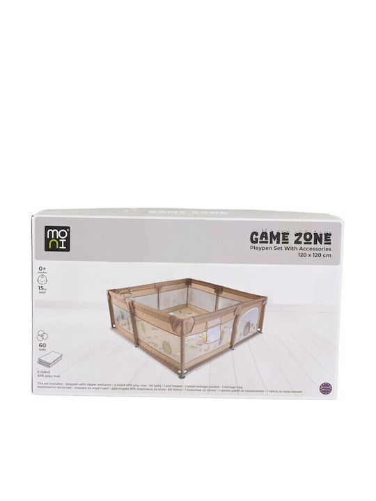 Moni Gamezone Park Mit Matratze Beige 120x120cm