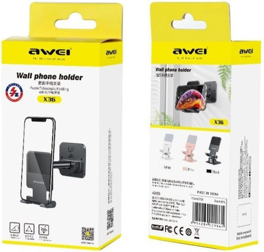 Awei X36 Wall Mount for Mobile in Pink Color