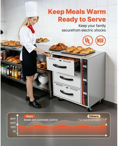 Vevor Θερμαντικό Μπουφέ με Ισχύ 1500W