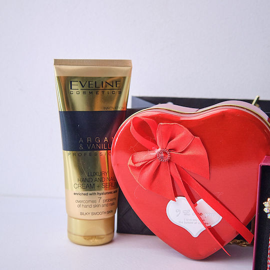 Tenderness Gift Set Butterfly Martisor Brooch Eveline Arganandvanilla Hand Cream Ritter Sport Cacao Mousse Chocolate Metal Box Soap Roses Teddy Bear Plus In Elegant Handbag-style Bag Red