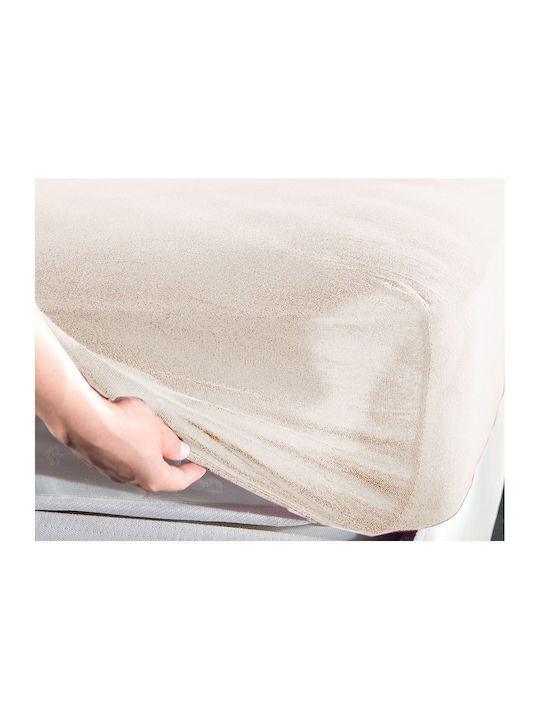 La Luna Sheet for Single Bed with Elastic 100x200+30cm. Jersey Beige Beige