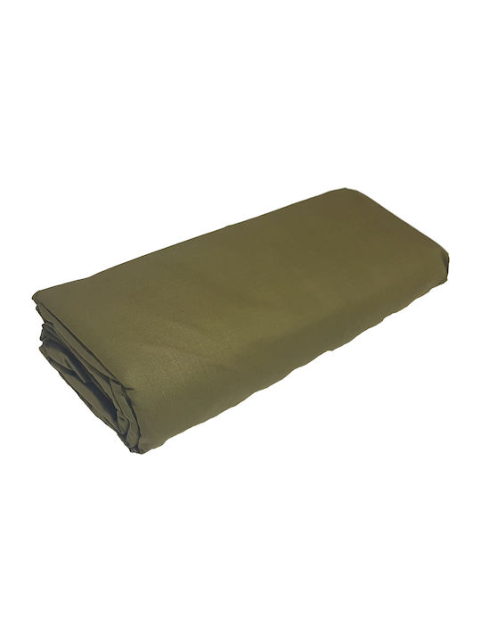 Le Blanc Sheet for Single Bed with Elastic 100x200+20cm. Cotton Line Haki