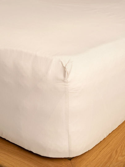 Sunshine Cotton Feelings 151 Σεντόνι Ημίδιπλο με Λάστιχο 120x200+30εκ. 108 Ecru