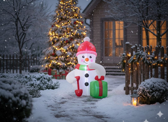 Inflatable Outdoor Snowman Led Lighting 180 Cm Integrated Compressor White