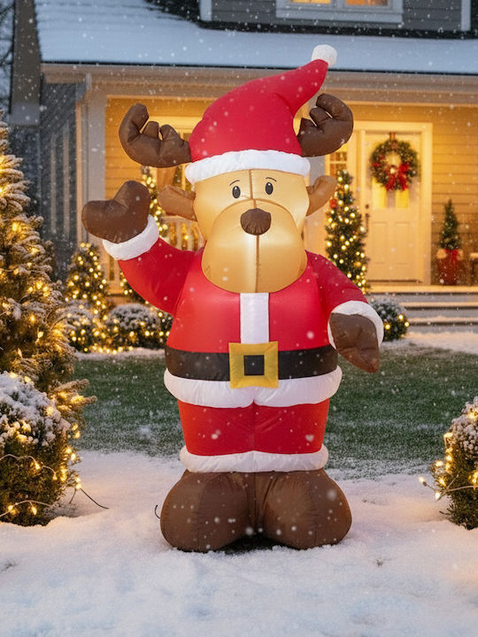 Inflatable Outdoor Reindeer Led Lighting 135 Cm Built-in Compressor White Lighting