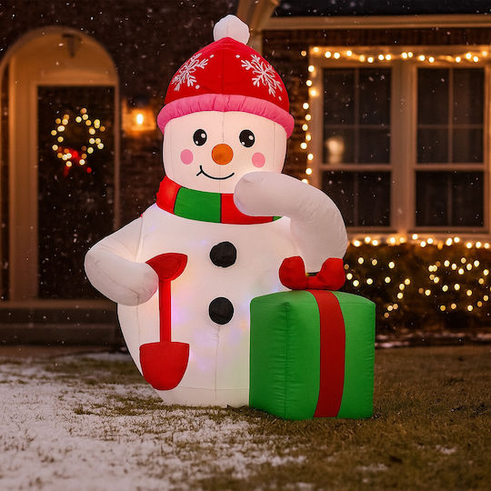 Inflatable Outdoor Snowman Led Lighting 180 Cm Integrated Compressor White