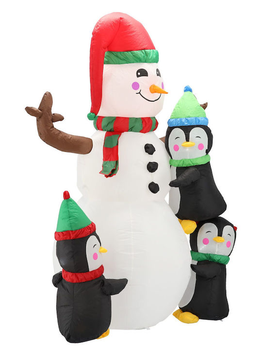 Inflatable Outdoor Snowman Penguins Led Lighting 190 Cm Integrated Compressor White