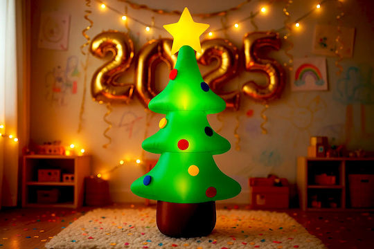 Outdoor Inflatable Christmas Tree Decoration Led Lighting Built-in Compressor 125 Cm Green