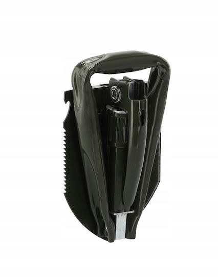 Lopată Multifuncțională Pliabilă 6-in-1 Camping Grădină Oțel de Mangan 47 Cm Neagră