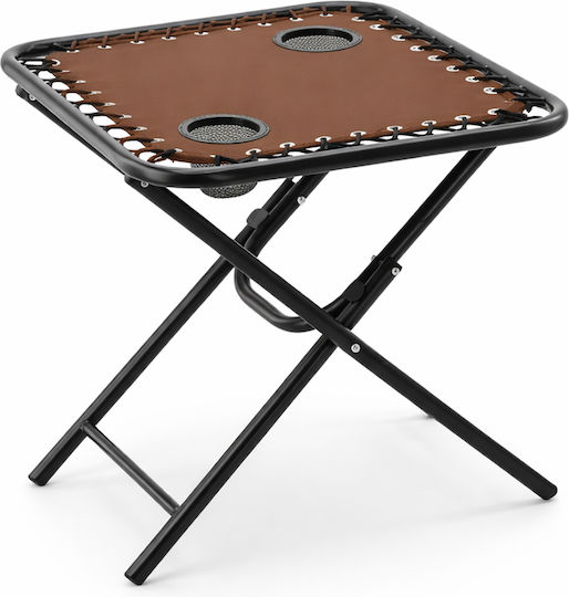 Table for Camping Folding 50x50x50cm Brown