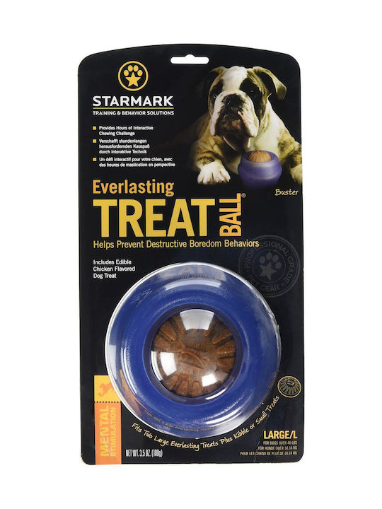 Starmark Treat Ball Dog Toy Rubber Large Beige