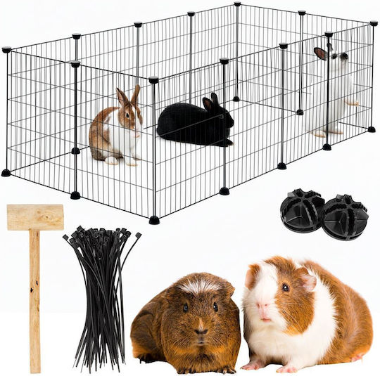 Țarc pliabil din plastic pentru câini 143x71x46 cm Negru