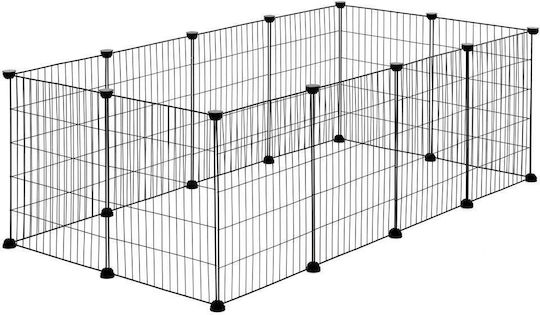 Țarc pliabil din plastic pentru câini 143x71x46 cm Negru
