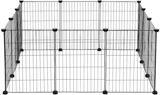 Țarc pliabil din plastic pentru câini 143x71x46 cm Negru