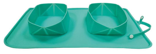 Croci Schalen aus Silikon Futter & Wasser für Hund 2x in Blau Farbe