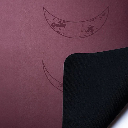 Στρώμα Γιόγκα Pro Yoga Mat Celestial Moon Burgundy 183cm Ιμάντα Μεταφοράς
