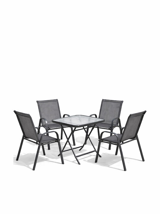 Outdoor Living Room Set 5 Pieces Anthracite