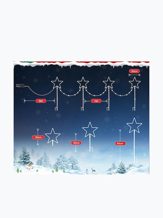 Stele Decorative De Crăciun Impermeabile Cu Lumină LED Din Plastic 30x30cm 4 Bucăți