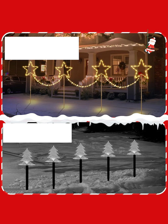 Stele Decorative De Crăciun Impermeabile Cu Lumină LED Din Plastic 30x30cm 4 Bucăți
