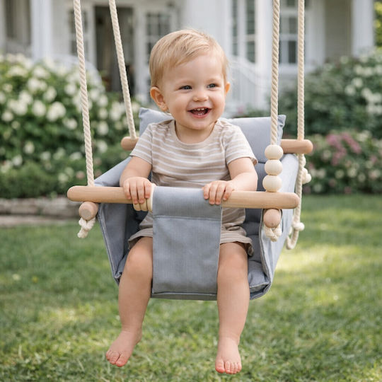 Hanging Wooden Swing Beige