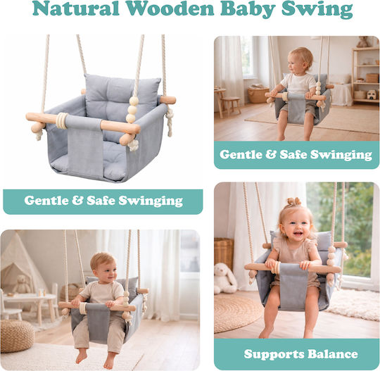 Hanging Wooden Swing Beige
