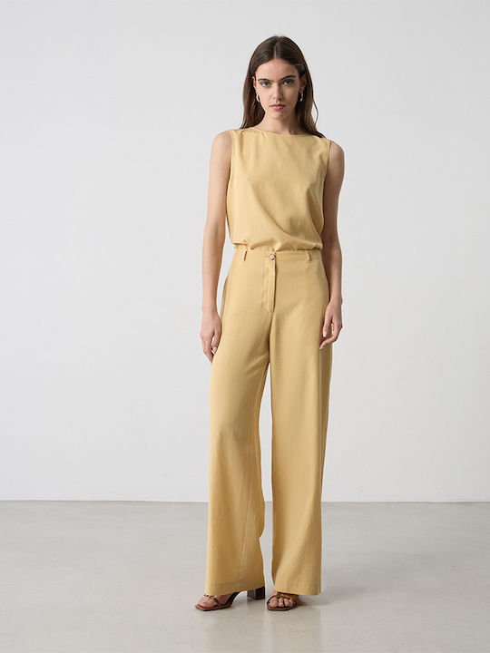 Pantaloni Largi Dama Cu Elastic În Croială Regular Banana