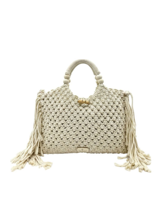 Bag to Bag Плетена Плажна Чанта Бежова